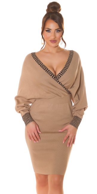 Knitdress with open back Brown